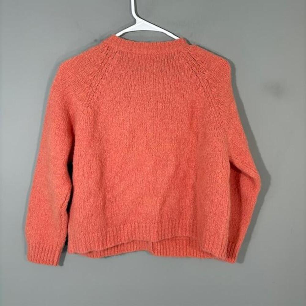 THE GREAT. Cardigan Sweater Womens 0 Red Alpaca Polyamide Crewneck Bobble Knit - Picture 7 of 9